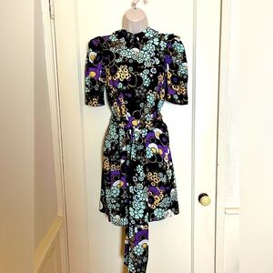 Ted Baker Floral Belted Puff Sleeve Dress